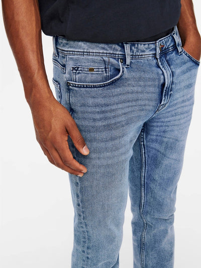 Loom Life Slim Jeans - Blue Denim - Only & Sons - White 6