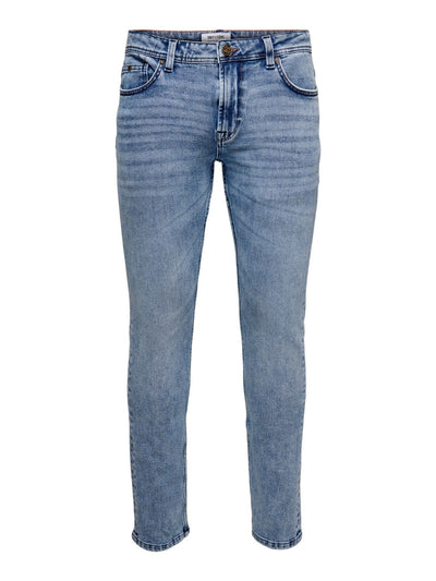 Loom Life Slim Jeans - Blue Denim - Only & Sons - White