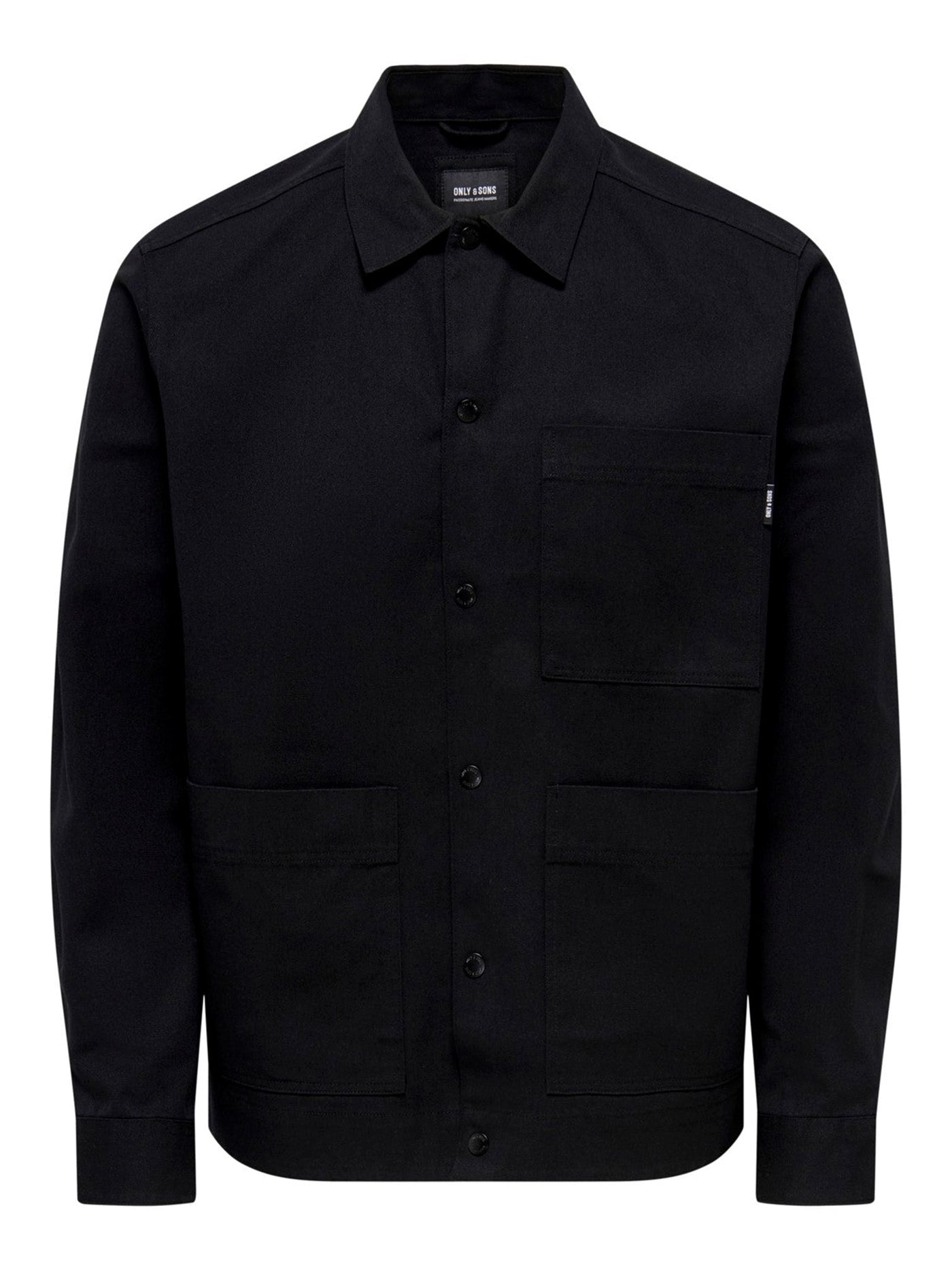 Bob Twill Overshirt - Black - Only & Sons - Black