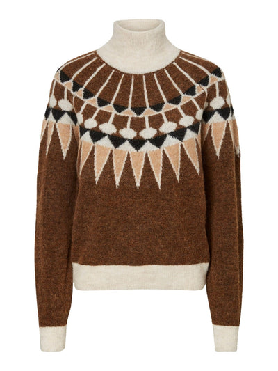 Celeste Fairisle Sweater - Brown - Vero Moda - Brown 2