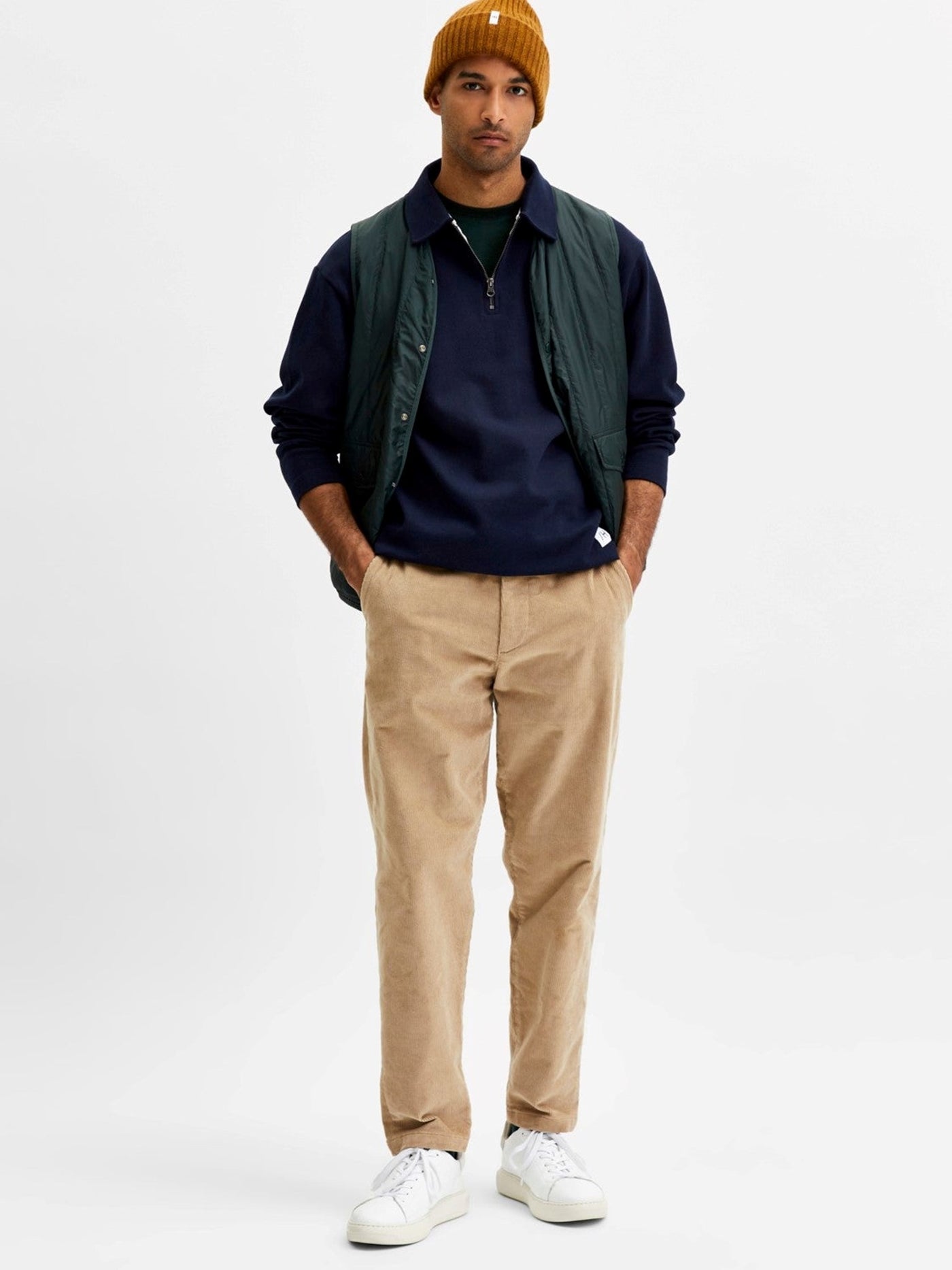 Slimtape-Repton Cord Pants - Chinchilla - Selected Homme - Khaki 3