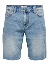 Charger l&#39;image dans la galerie, Denim Shorts - Light Blue - Only &amp; Sons - Blue
