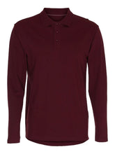 Carregar imagem no visualizador da galeria, Muscle Long Sleeve Polo Shirt - Burgundy - TeeShoppen - Red 5
