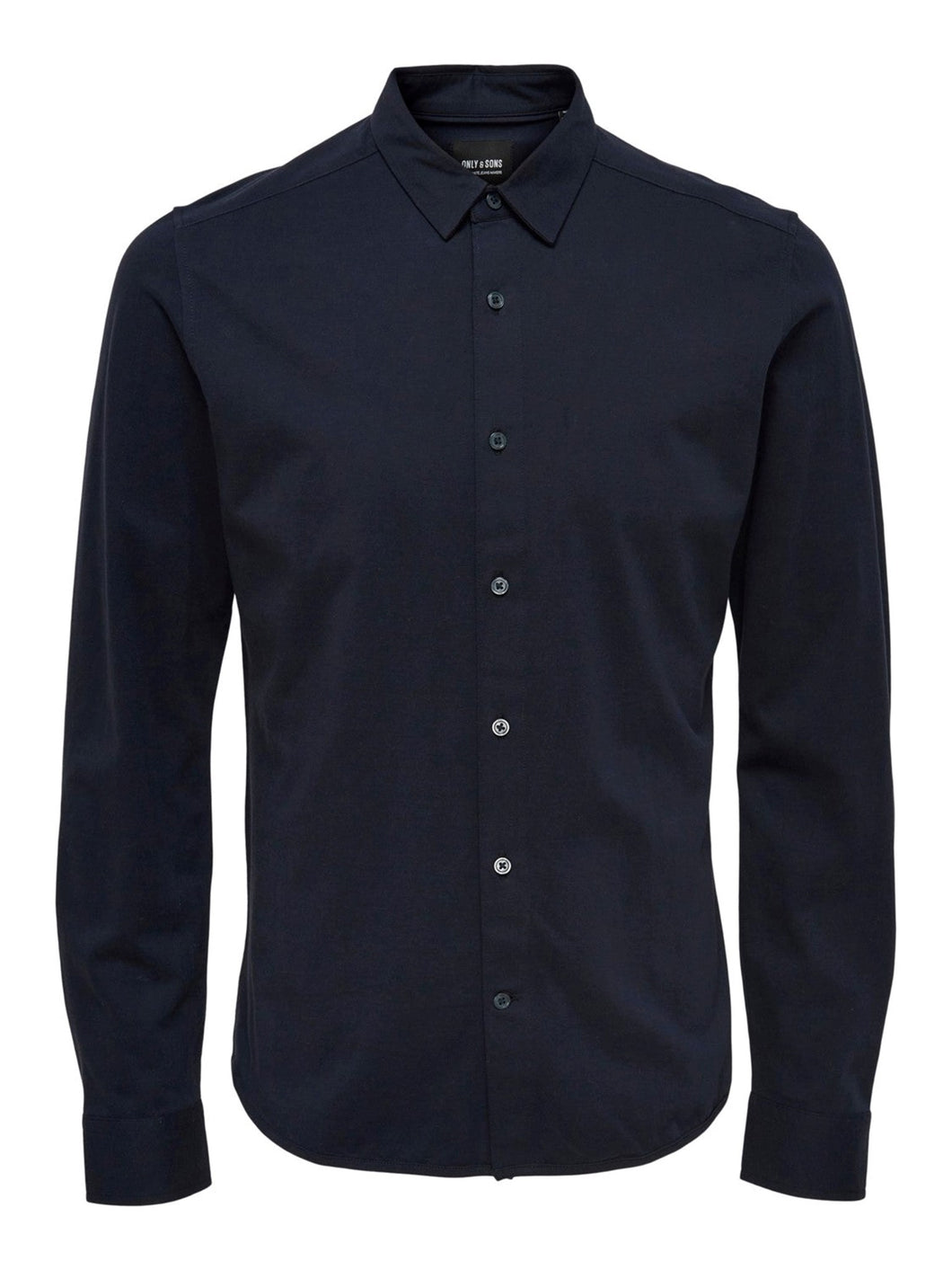 Miles Stretch Shirt - Dark Navy - Only & Sons - Blue