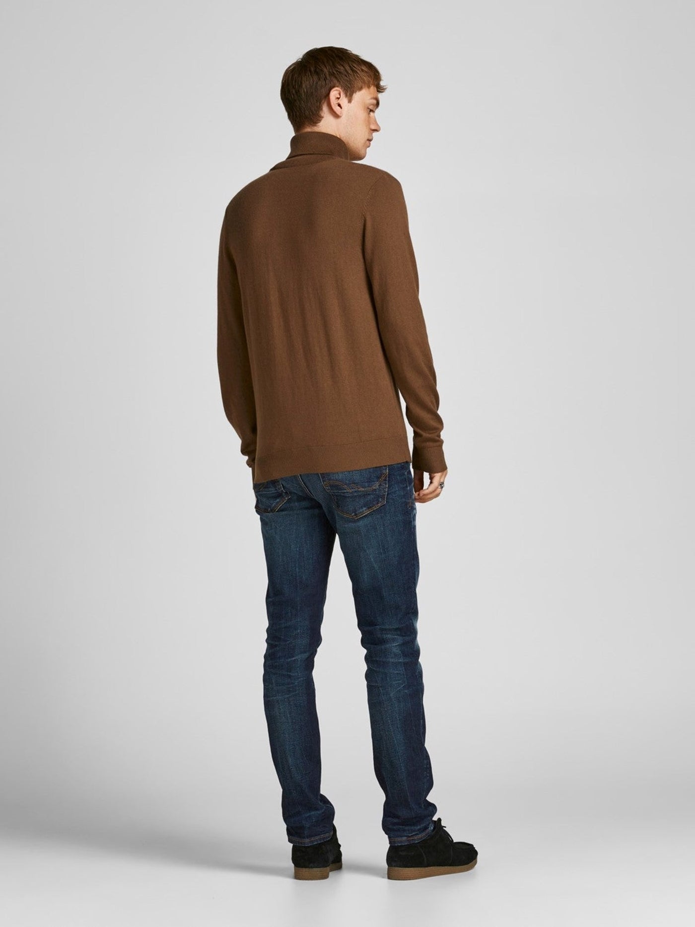 Knitted turtleneck sweater - Desert Palm - Jack & Jones - Brown 2