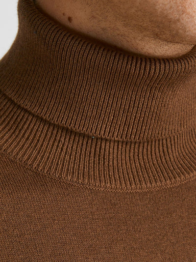 Knitted turtleneck sweater - Desert Palm - Jack & Jones - Brown 3