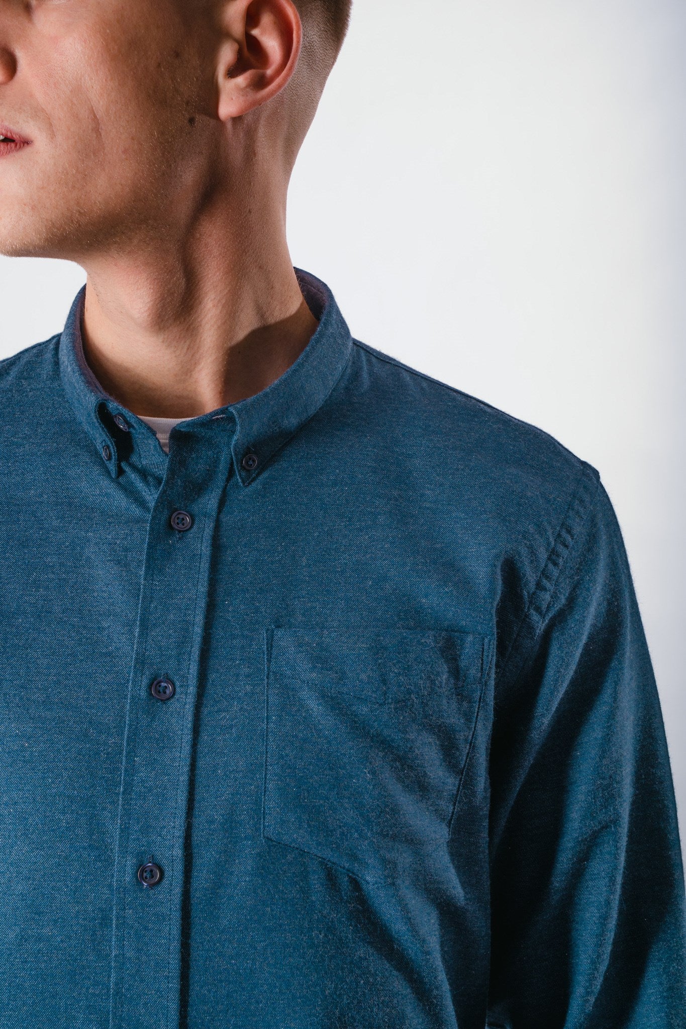 Brok Flannel Melange Shirt - Dark Navy - Only & Sons - Blue 3