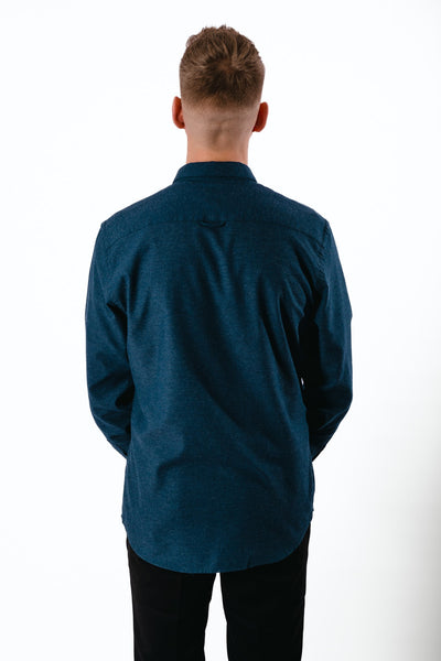 Brok Flannel Melange Shirt - Dark Navy - Only & Sons - Blue 2