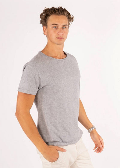 Deep Round Neck - Light gray - TeeShoppen - Grey 6