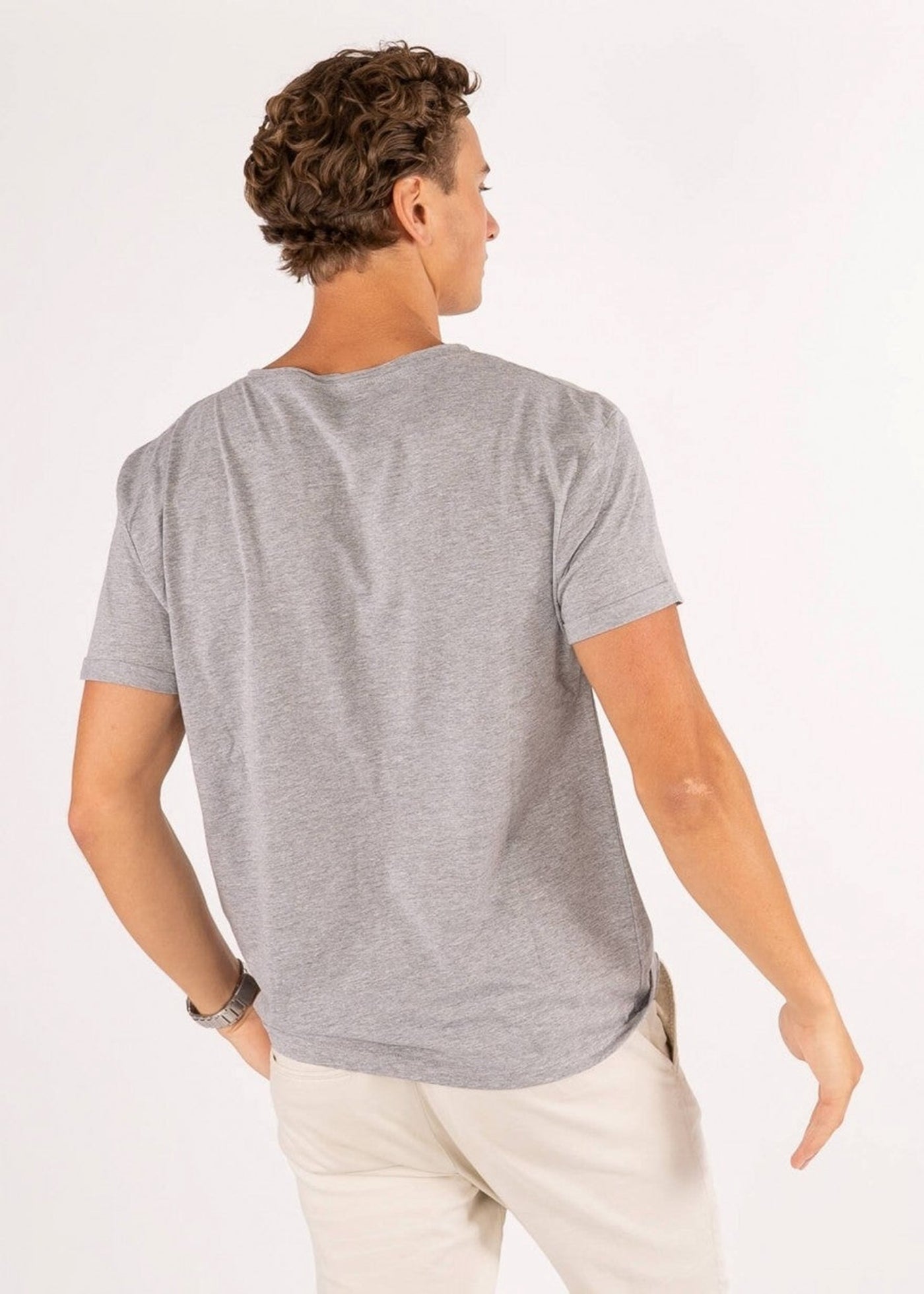 Deep Round Neck - Light gray - TeeShoppen - Grey 5