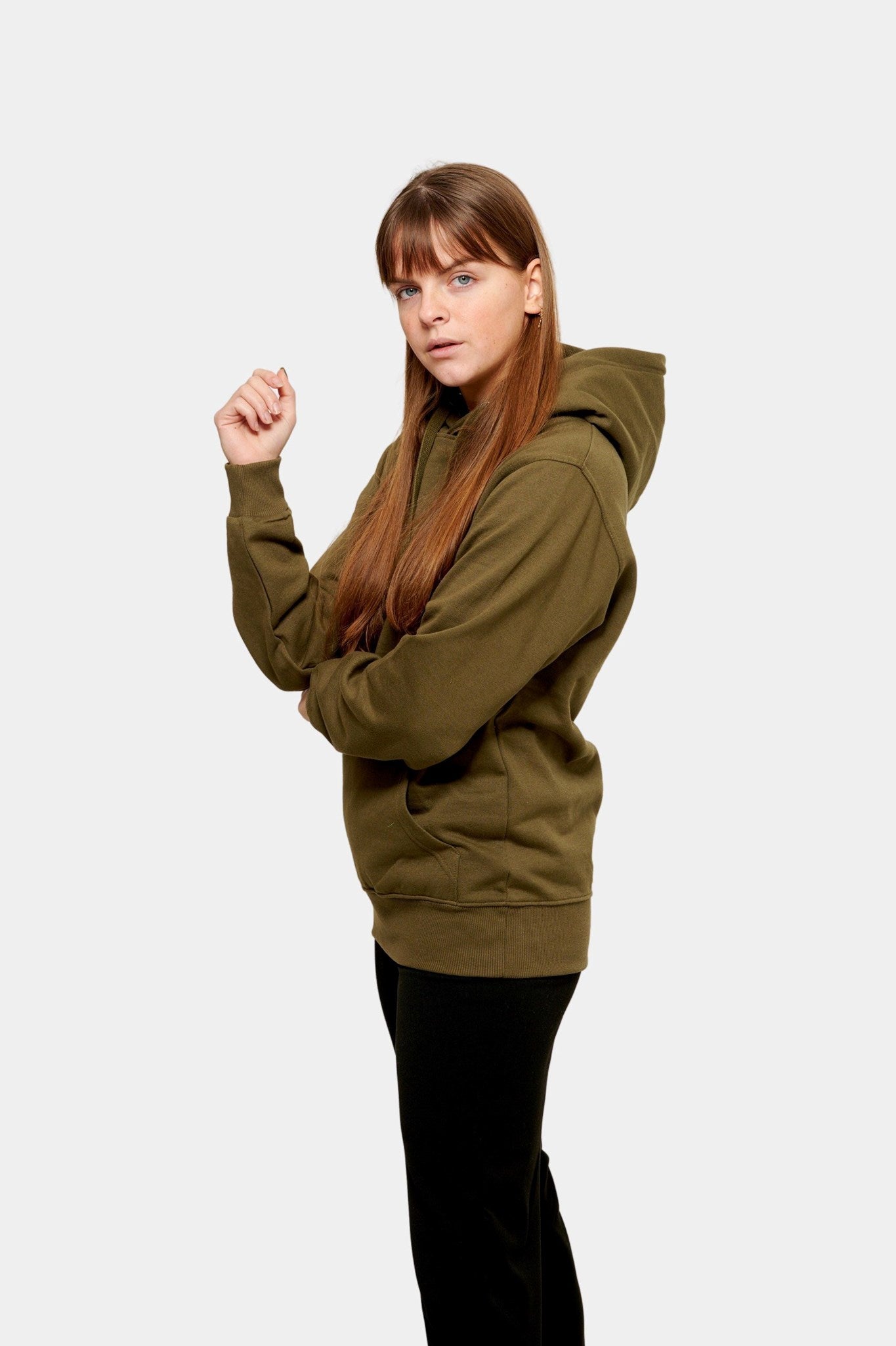 Boyfriend Hoodie - Olive - TeeShoppen - Green 2