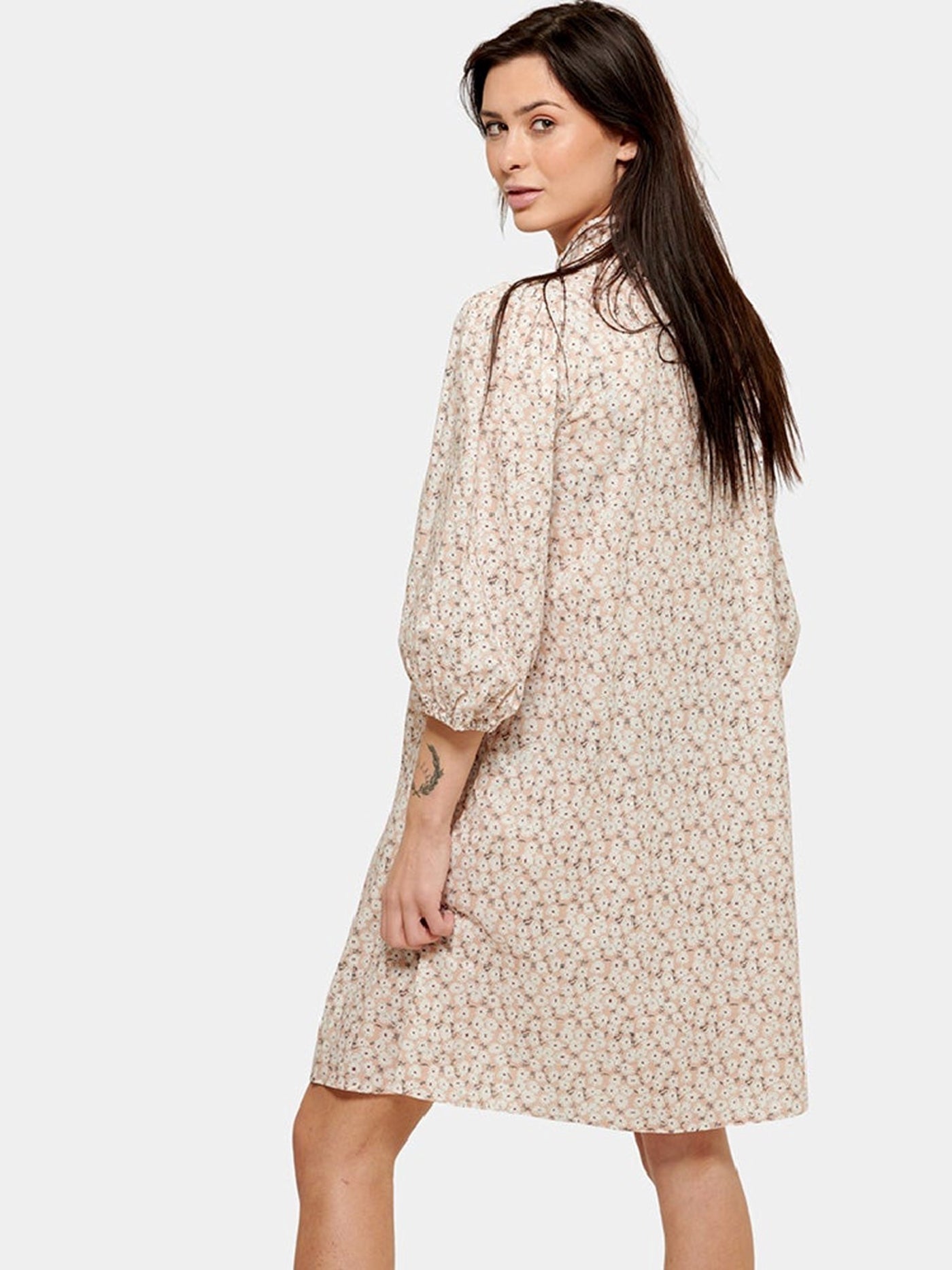 Sofie Shirt Dress - Beige Floral - Amis de Copenhague - Brown 4