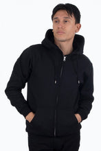 Load image into Gallery viewer, Zip Sweat Hoodie - Black - TeeShoppen - Black
