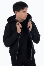 Load image into Gallery viewer, Zip Sweat Hoodie - Black - TeeShoppen - Black 8
