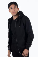 Load image into Gallery viewer, Zip Sweat Hoodie - Black - TeeShoppen - Black 5
