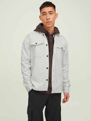 Mark Twill Overshirt - White Melange - Jack & Jones - White