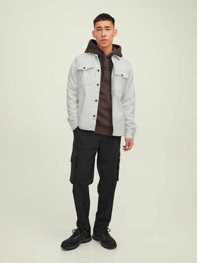 Mark Twill Overshirt - White Melange - Jack & Jones - White 3