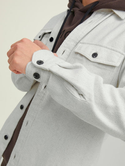 Mark Twill Overshirt - White Melange - Jack & Jones - White 6