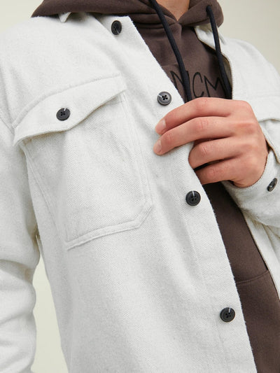 Mark Twill Overshirt - White Melange - Jack & Jones - White 2