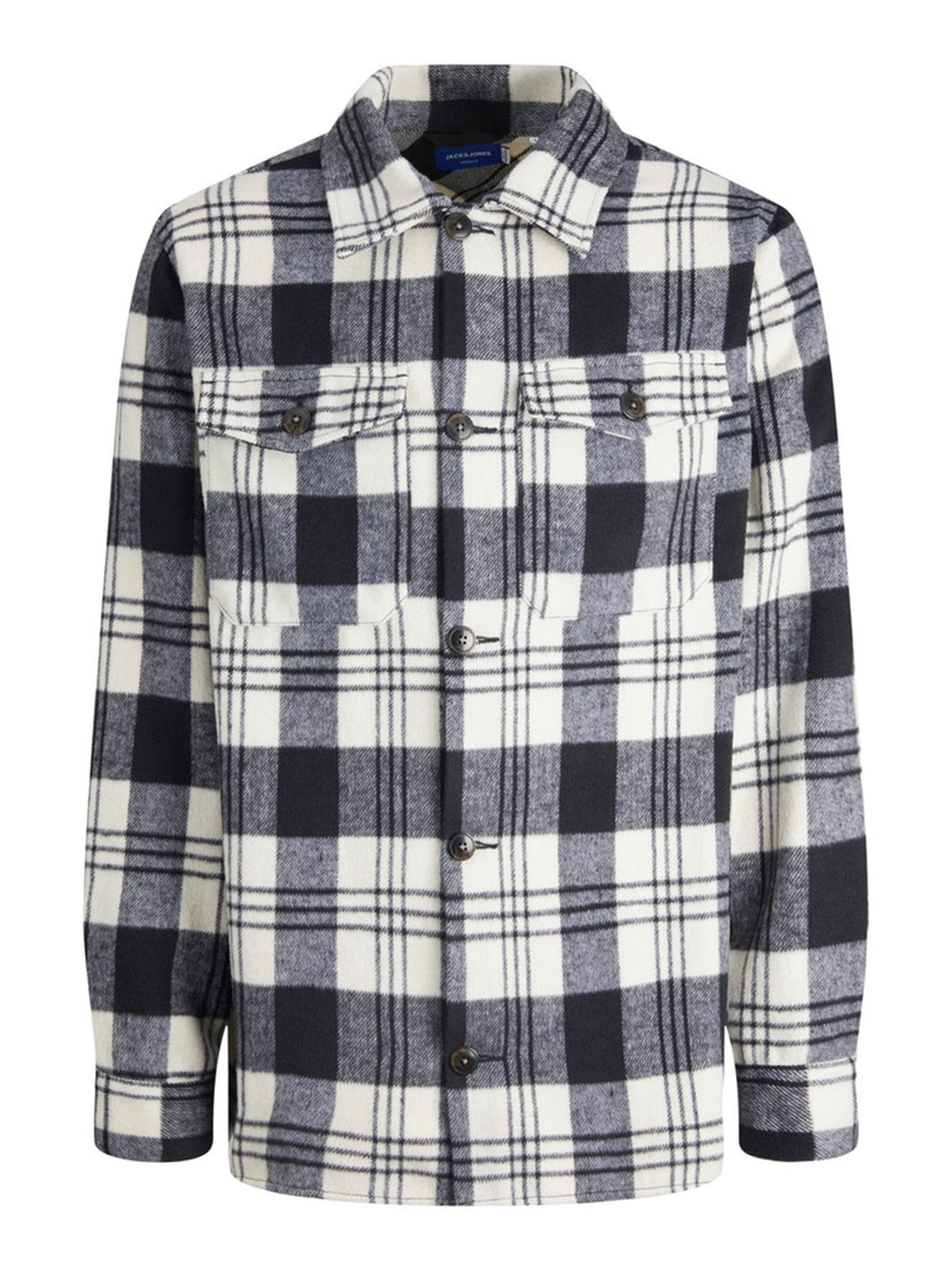 Ollie Check Overshirt - Navy Blazer - Jack & Jones - Blue