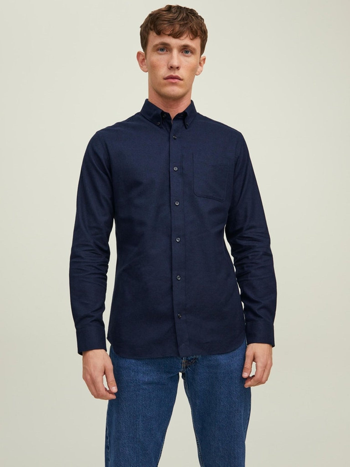 Brook Grindle Shirt - Perfect Navy - Jack & Jones - Blue