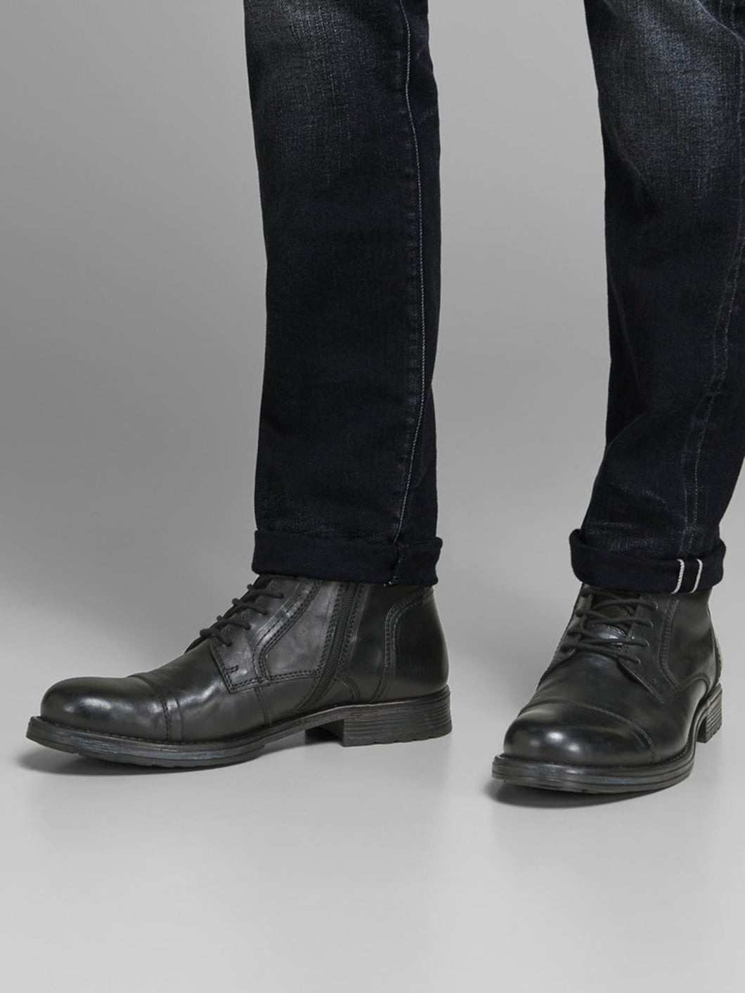 Russel Leather Boots - Anthracite - Jack & Jones - Black