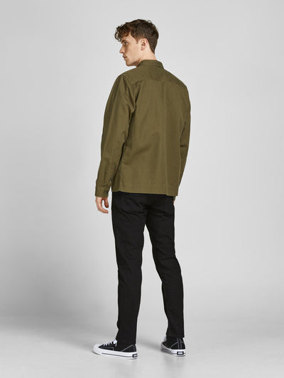 Logan Linen Shirt - Olive Night - Jack & Jones - Green 7