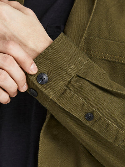 Logan Linen Shirt - Olive Night - Jack & Jones - Green 6