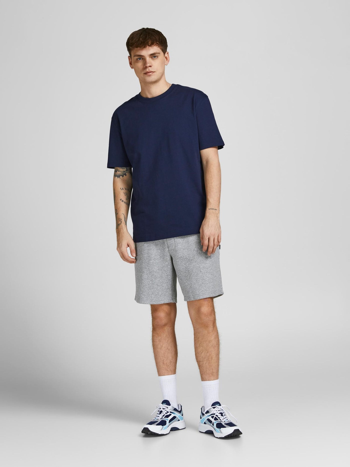 Star Sweat Shorts - Light Gray Melange - Jack & Jones - Grey 4