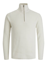 Carregar imagem no visualizador da galeria, Half Zip Knit - Egret - Jack &amp; Jones - White 7
