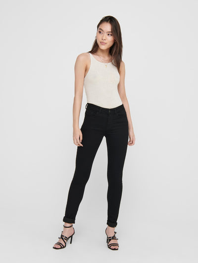 Performance Jeans - Black (mid-waist) - Jacqueline de Yong - Black 5