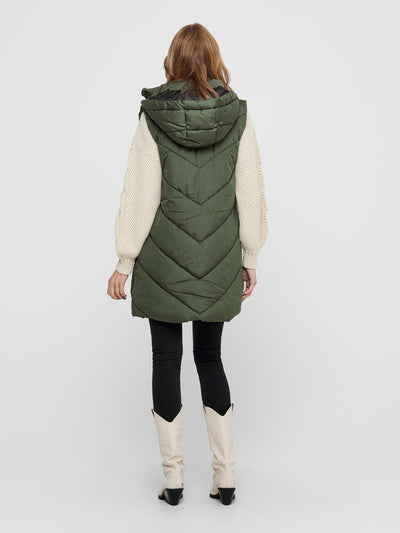 Skylar Padded Hood Vest - Forest Night - Jacqueline de Yong - Green 5