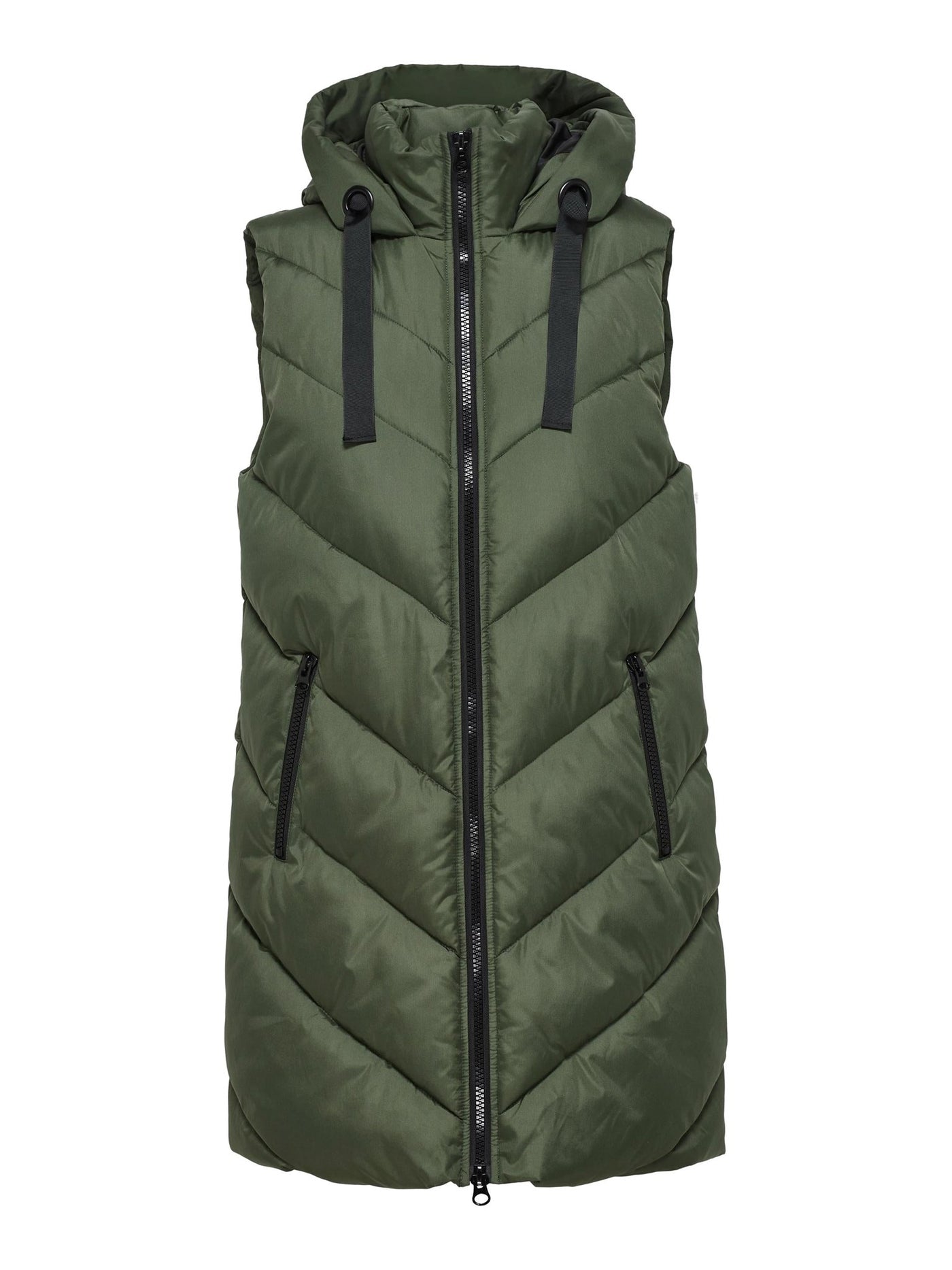 Skylar Padded Hood Vest - Forest Night - Jacqueline de Yong - Green 6