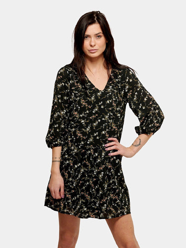 Ellen dress - Black-flowered - Jacqueline de Yong - Black