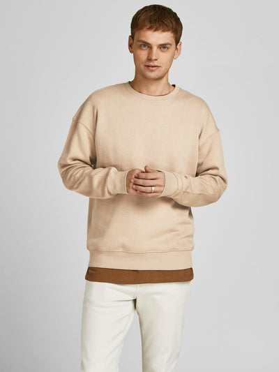 Star Basic Sweat Crew Neck - Crockery - Jack & Jones - Khaki