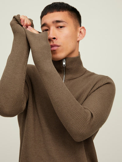 Half Zip Knit - Otter - Jack & Jones - Brown 4