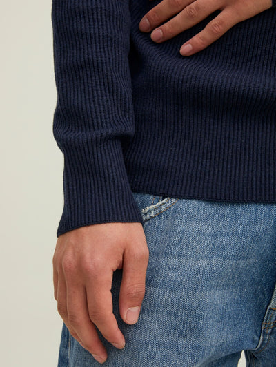 Half Zip Knit - Maritime Blue - Jack & Jones - Blue 3