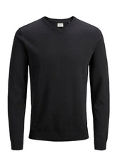 Carregar imagem no visualizador da galeria, Basic knit v-neck - Black - Jack &amp; Jones - Black 5
