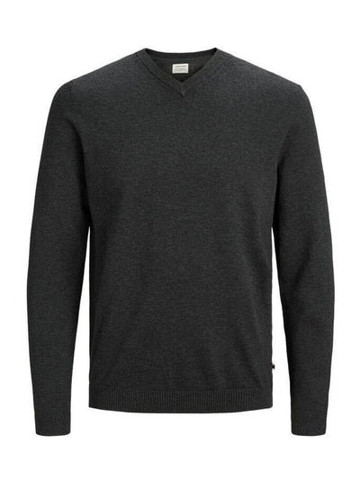 Basic knit v-neck  - Dark Gray melange - Jack & Jones - Grey 2