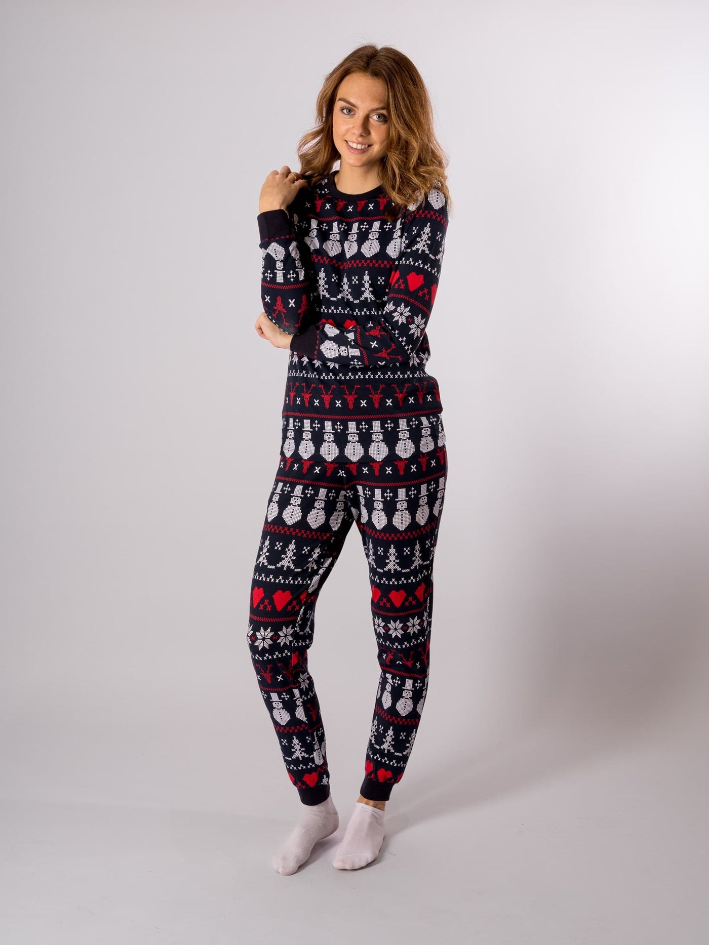 Snowflake Women Pajamas - Navy - TeeShoppen - Blue 3