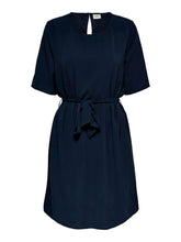 Load image into Gallery viewer, Dress with fabric belt - Navy blue - Jacqueline de Yong - Blue 2
