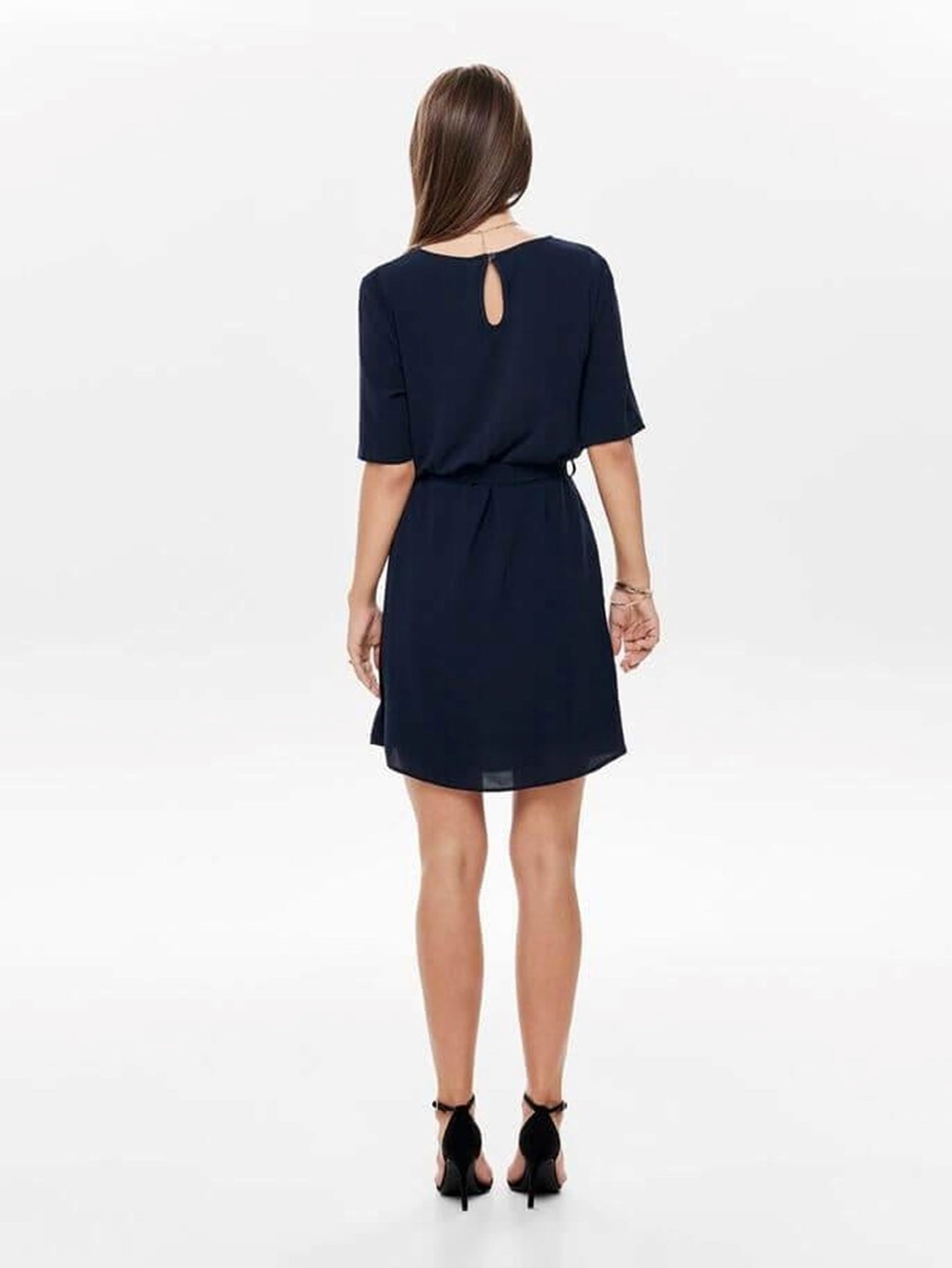 Dress with fabric belt - Navy blue - Jacqueline de Yong - Blue 3