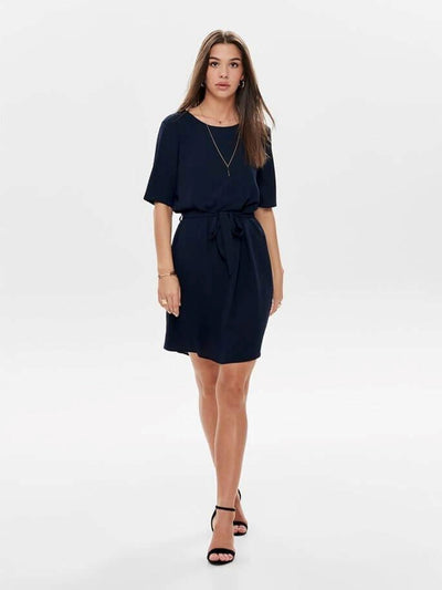 Dress with fabric belt - Navy blue - Jacqueline de Yong - Blue 4