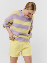 Load image into Gallery viewer, Striped O-neck Knit Sweater - Purple / Yellow - Vero Moda - Purple
