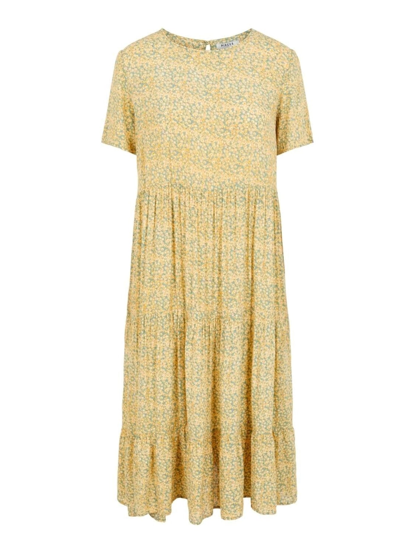 Long Monsi Dress - Feldspar flowers - PIECES - Yellow 4