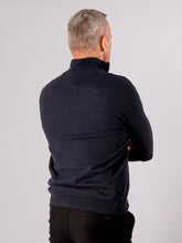 Load image into Gallery viewer, Liam Half Zip Knit - Dark Sapphire - TeeShoppen - Blue 3
