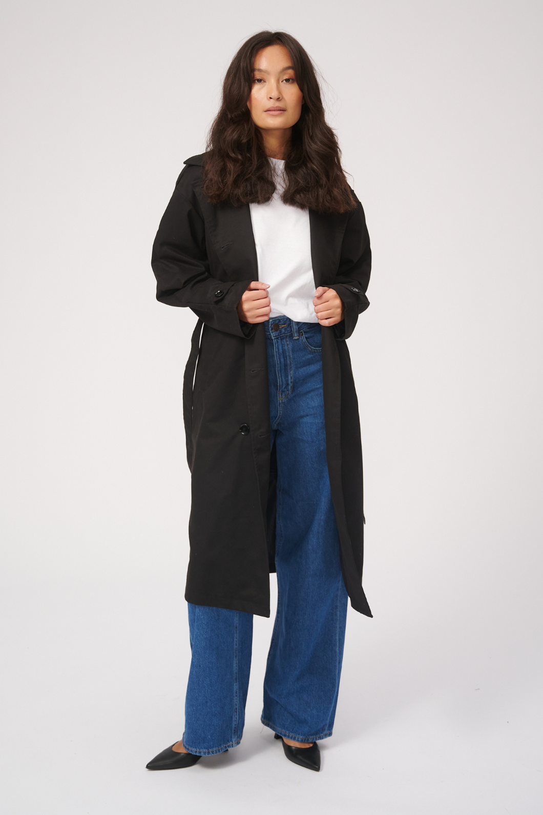 Linea trenchcoat - Sort - TeeShoppen - Black