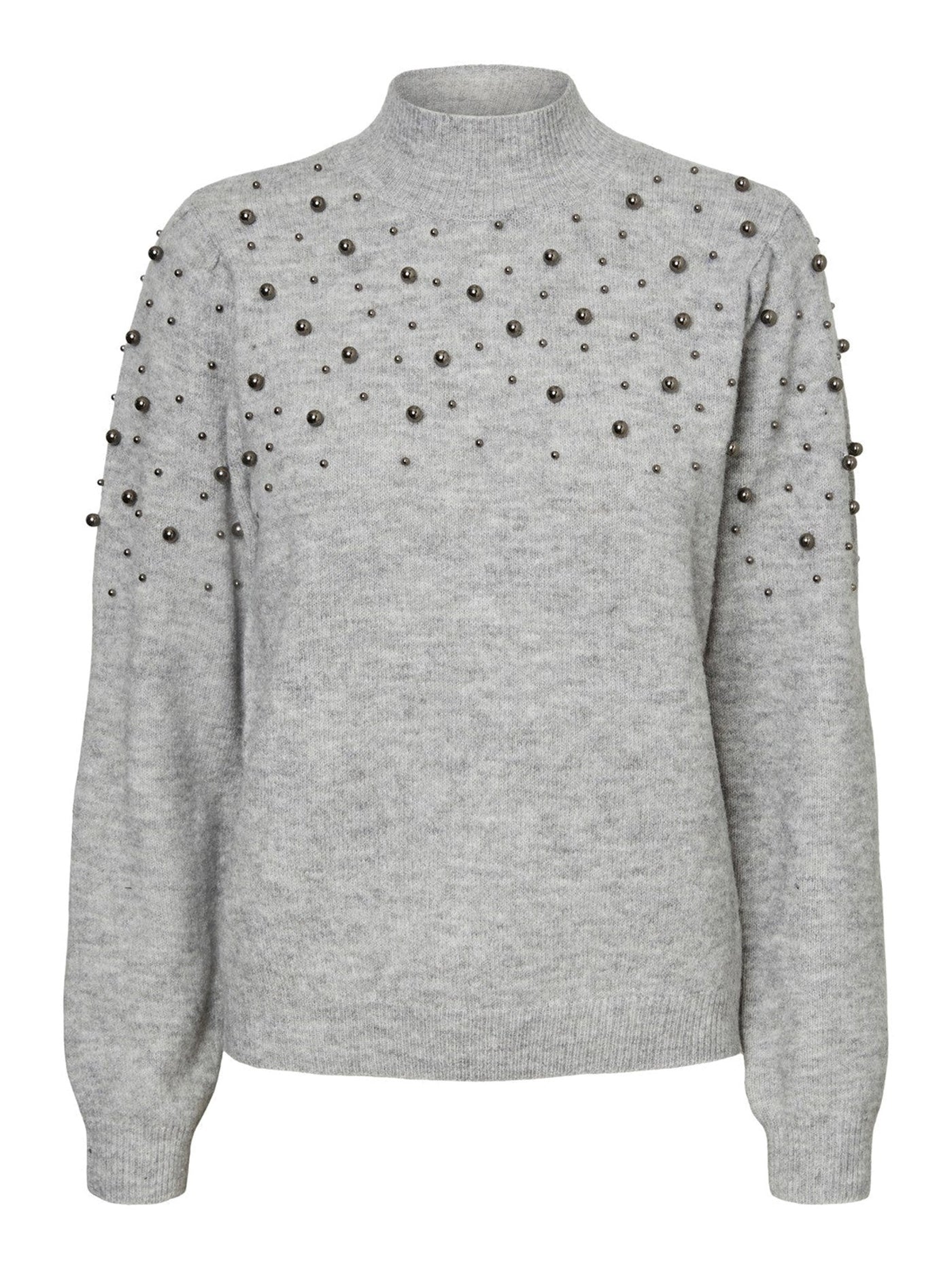 Emilia High Neck Sweater - Light gray - Vero Moda - Grey 4