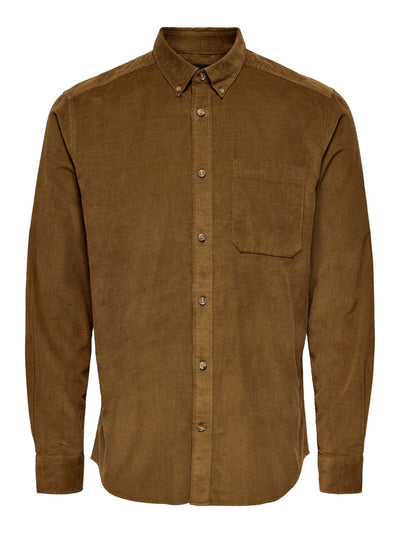 Nigel Organic Reg Shirt - Monks Robe - Only & Sons - Brown 5