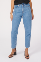 Load image into Gallery viewer, The Original Performance Mom Jeans - Light Blue Denim - TeeShoppen - Blue
